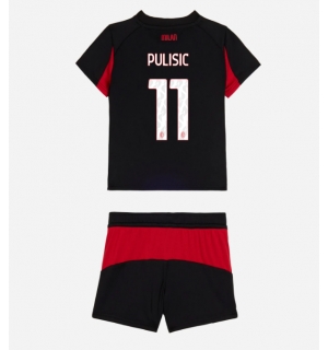 AC Milan Christian Pulisic #11 Hjemmedraktsett Barn 2025-26 Kortermet (+ Korte bukser)