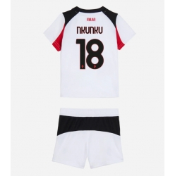 AC Milan Christopher Nkunku #18 Bortedraktsett Barn 2025-26 Kortermet (+ Korte bukser)