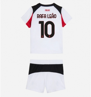 AC Milan Rafael Leao #10 Bortedraktsett Barn 2025-26 Kortermet (+ Korte bukser)