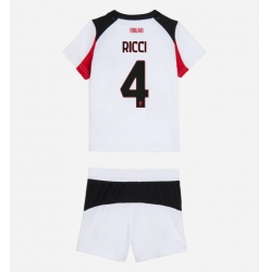AC Milan Samuele Ricci #4 Bortedraktsett Barn 2025-26 Kortermet (+ Korte bukser)