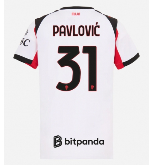 AC Milan Strahinja Pavlovic #31 Bortedrakt Dame 2025-26 Kortermet AC Milan Strahinja Pavlovic #31 Bortedrakt Dame 2025-26 Kortermet