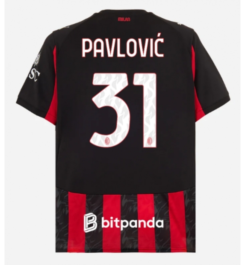 AC Milan Strahinja Pavlovic #31 Hjemmedrakt 2025-26 Kortermet AC Milan Strahinja Pavlovic #31 Hjemmedrakt 2025-26 Kortermet