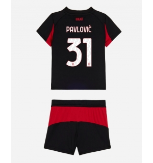 AC Milan Strahinja Pavlovic #31 Hjemmedraktsett Barn 2025-26 Kortermet (+ Korte bukser)