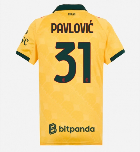 AC Milan Strahinja Pavlovic #31 Tredjedrakt Dame 2025-26 Kortermet AC Milan Strahinja Pavlovic #31 Tredjedrakt Dame 2025-26 Kortermet