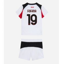 AC Milan Youssouf Fofana #19 Bortedraktsett Barn 2025-26 Kortermet (+ Korte bukser)
