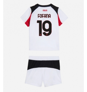 AC Milan Youssouf Fofana #19 Bortedraktsett Barn 2025-26 Kortermet (+ Korte bukser)