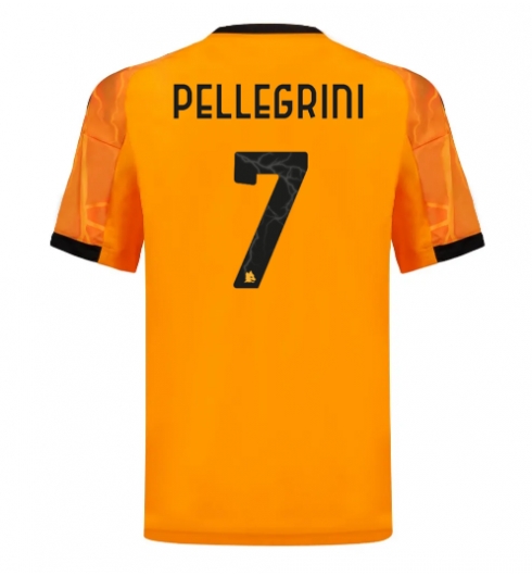 AS Roma Lorenzo Pellegrini #7 Bortedrakt 2025-26 Kortermet AS Roma Lorenzo Pellegrini #7 Bortedrakt 2025-26 Kortermet