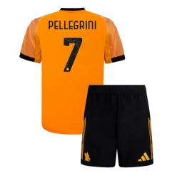 AS Roma Lorenzo Pellegrini #7 Bortedraktsett Barn 2025-26 Kortermet (+ Korte bukser)