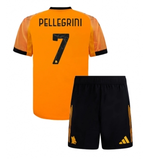AS Roma Lorenzo Pellegrini #7 Bortedraktsett Barn 2025-26 Kortermet (+ Korte bukser)