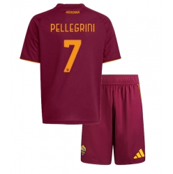 AS Roma Lorenzo Pellegrini #7 Hjemmedraktsett Barn 2025-26 Kortermet (+ Korte bukser)