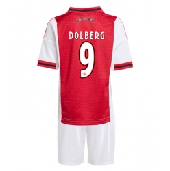 Ajax Kasper Dolberg #9 Hjemmedraktsett Barn 2025-26 Kortermet (+ Korte bukser)