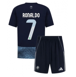Al-Nassr Cristiano Ronaldo #7 Bortedraktsett Barn 2025-26 Kortermet (+ Korte bukser)