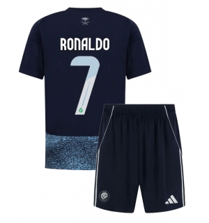 Al-Nassr Cristiano Ronaldo #7 Bortedraktsett Barn 2025-26 Kortermet (+ Korte bukser)
