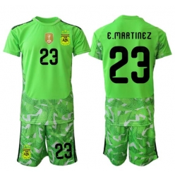 Argentina Emiliano Martinez #23 Keeper Bortedraktsett Barn VM 2026 Kortermet (+ Korte bukser)