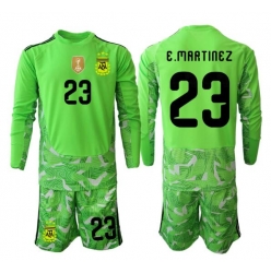 Argentina Emiliano Martinez #23 Keeper Bortedraktsett Barn VM 2026 Langermet (+ Korte bukser)