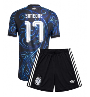 Argentina Giuliano Simeone #17 Bortedraktsett Barn VM 2026 Kortermet (+ Korte bukser)