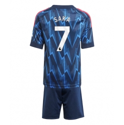 Arsenal Bukayo Saka #7 Bortedraktsett Barn 2025-26 Kortermet (+ Korte bukser)