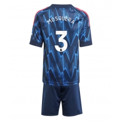 Arsenal Cristhian Mosquera #3 Bortedraktsett Barn 2025-26 Kortermet (+ Korte bukser)