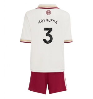 Arsenal Cristhian Mosquera #3 Tredjedraktsett Barn 2025-26 Kortermet (+ Korte bukser)