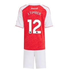 Arsenal Jurrien Timber #12 Hjemmedraktsett Barn 2025-26 Kortermet (+ Korte bukser)