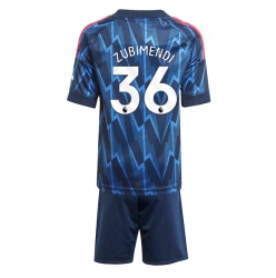 Arsenal Martin Zubimendi #36 Bortedraktsett Barn 2025-26 Kortermet (+ Korte bukser)