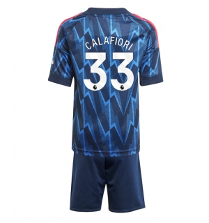 Arsenal Riccardo Calafiori #33 Bortedraktsett Barn 2025-26 Kortermet (+ Korte bukser)