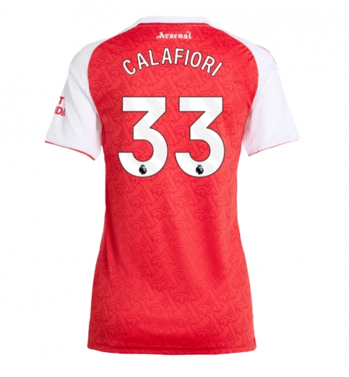 Arsenal Riccardo Calafiori #33 Hjemmedrakt Dame 2025-26 Kortermet Arsenal Riccardo Calafiori #33 Hjemmedrakt Dame 2025-26 Kortermet