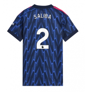 Arsenal William Saliba #2 Bortedrakt Dame 2025-26 Kortermet
