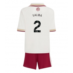 Arsenal William Saliba #2 Tredjedraktsett Barn 2025-26 Kortermet (+ Korte bukser)