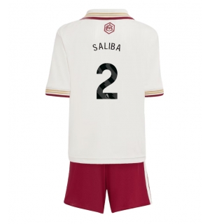 Arsenal William Saliba #2 Tredjedraktsett Barn 2025-26 Kortermet (+ Korte bukser)