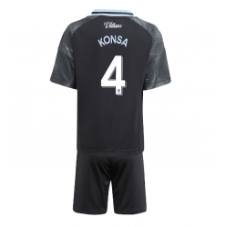 Aston Villa Ezri Konsa #4 Bortedraktsett Barn 2025-26 Kortermet (+ Korte bukser)