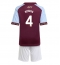 Aston Villa Ezri Konsa #4 Hjemmedraktsett Barn 2025-26 Kortermet (+ Korte bukser)