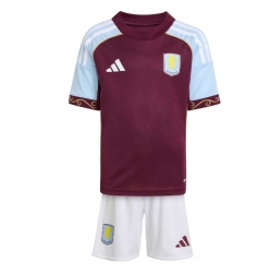 Aston Villa Hjemmedraktsett Barn 2025-26 Kortermet (+ Korte bukser)