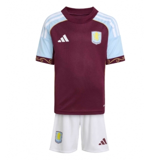 Aston Villa Hjemmedraktsett Barn 2025-26 Kortermet (+ Korte bukser)