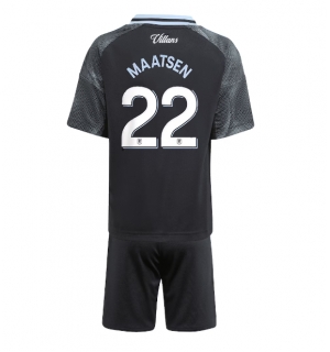 Aston Villa Ian Maatsen #22 Bortedraktsett Barn 2025-26 Kortermet (+ Korte bukser)
