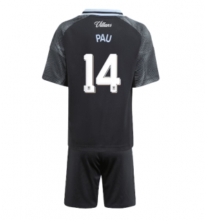 Aston Villa Pau Torres #14 Bortedraktsett Barn 2025-26 Kortermet (+ Korte bukser)