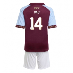 Aston Villa Pau Torres #14 Hjemmedraktsett Barn 2025-26 Kortermet (+ Korte bukser)