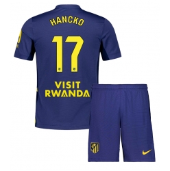 Atletico Madrid David Hancko #17 Bortedraktsett Barn 2025-26 Kortermet (+ Korte bukser)