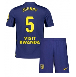 Atletico Madrid Johnny Cardoso #5 Bortedraktsett Barn 2025-26 Kortermet (+ Korte bukser)