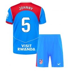 Atletico Madrid Johnny Cardoso #5 Tredjedraktsett Barn 2025-26 Kortermet (+ Korte bukser)