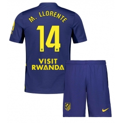 Atletico Madrid Marcos Llorente #14 Bortedraktsett Barn 2025-26 Kortermet (+ Korte bukser)