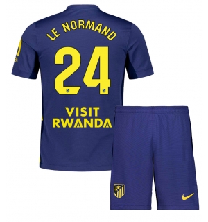Atletico Madrid Robin Le Normand #24 Bortedraktsett Barn 2025-26 Kortermet (+ Korte bukser)