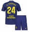Atletico Madrid Robin Le Normand #24 Bortedraktsett Barn 2025-26 Kortermet (+ Korte bukser)