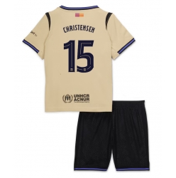 Barcelona Andreas Christensen #15 Bortedraktsett Barn 2025-26 Kortermet (+ Korte bukser)