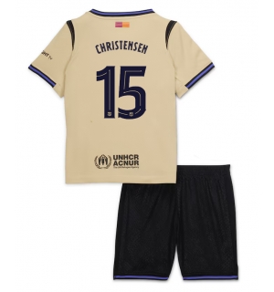 Barcelona Andreas Christensen #15 Bortedraktsett Barn 2025-26 Kortermet (+ Korte bukser)