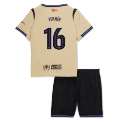 Barcelona Fermin Lopez #16 Bortedraktsett Barn 2025-26 Kortermet (+ Korte bukser)
