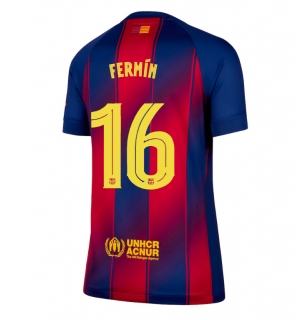 Barcelona Fermin Lopez #16 Hjemmedrakt Dame 2025-26 Kortermet