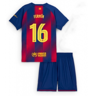 Barcelona Fermin Lopez #16 Hjemmedraktsett Barn 2025-26 Kortermet (+ Korte bukser)