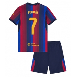 Barcelona Fermin Lopez #7 Hjemmedraktsett Barn 2026-27 Kortermet (+ Korte bukser)