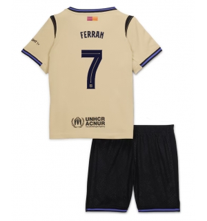 Barcelona Ferran Torres #7 Bortedraktsett Barn 2025-26 Kortermet (+ Korte bukser)